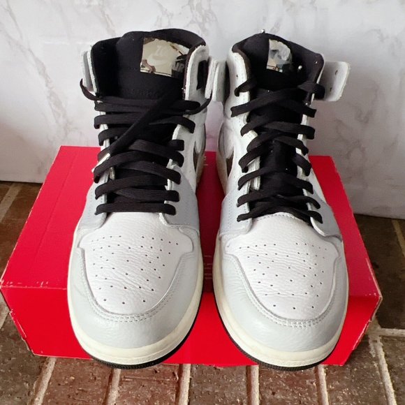 NIKE Air Jordan 1 Zoom Comfort 2 High Top Sneaker White Metallic Silver Wms US11 - Picture 4 of 10